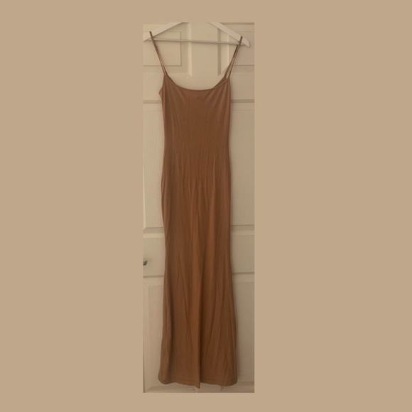 SKIMS Long Slip Dress in Nude - Picture 3 of 8